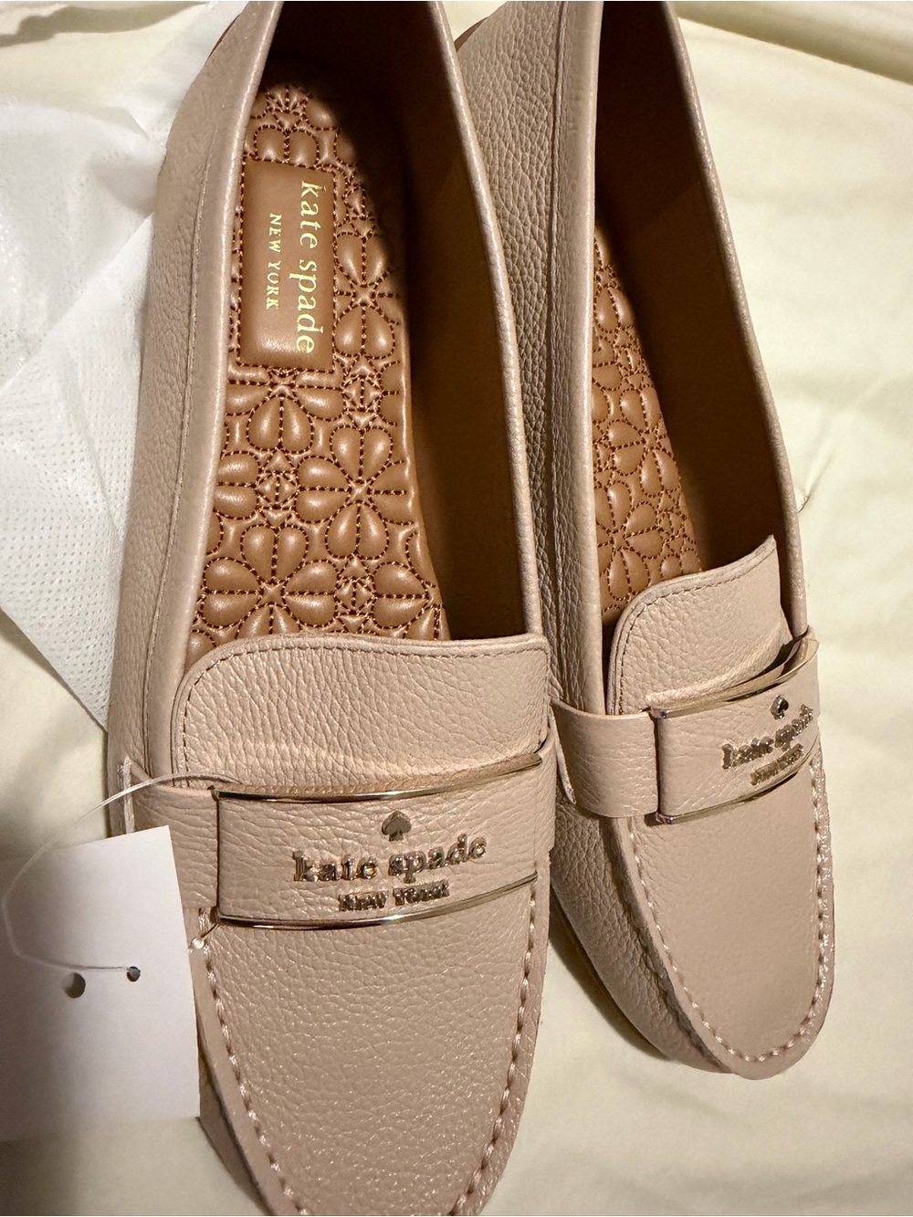 Kate Spade Blush Pink Leather Penny Loafers